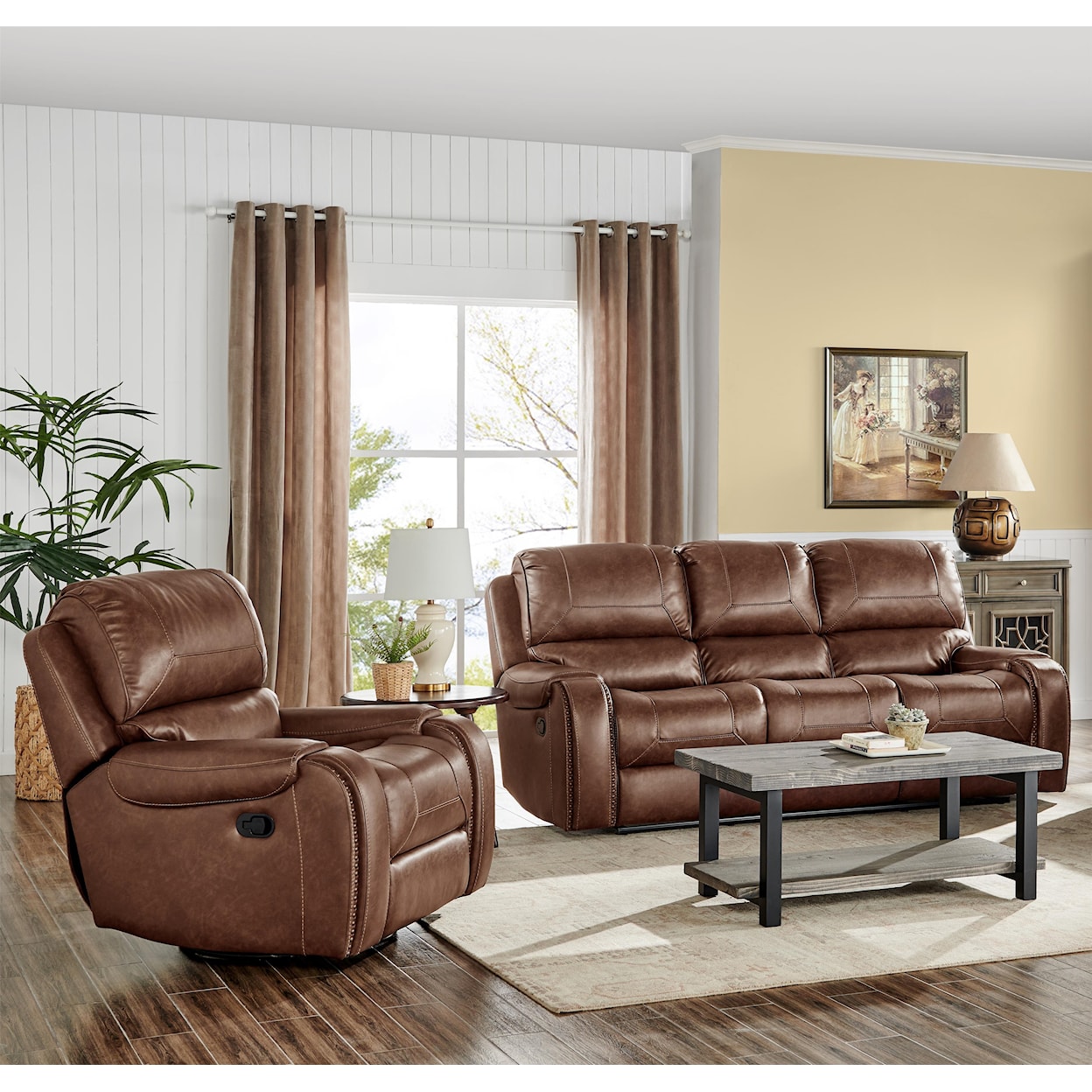 Prime Resources International Archer Archer Sofa and Recliner Package
